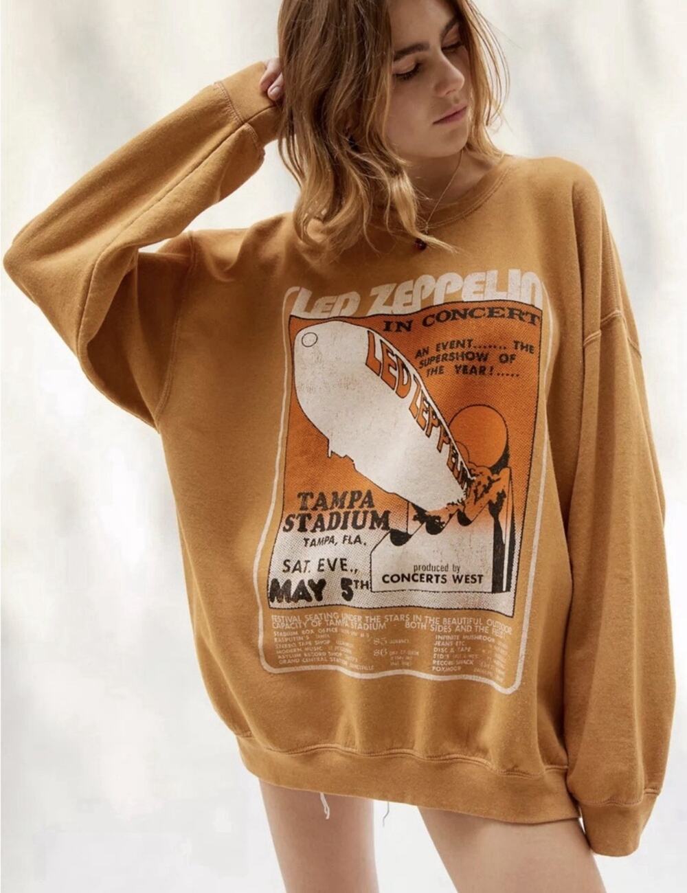 Urban Outfitters Led Zeppelin Pullover Graphic Sweatshirt Oversized Sm/med